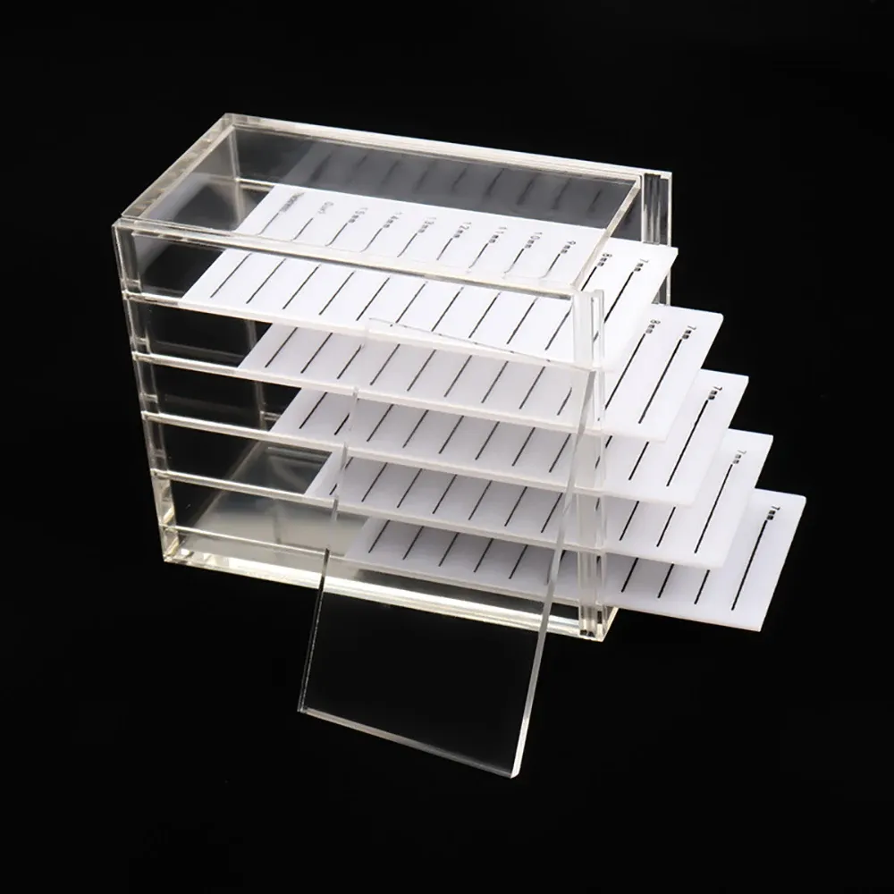 Boîte de rangement pour extensions de cils, 5 niveaux, palette acrylique, organisateur de cils, présentoir, accessoires de maquillage 7