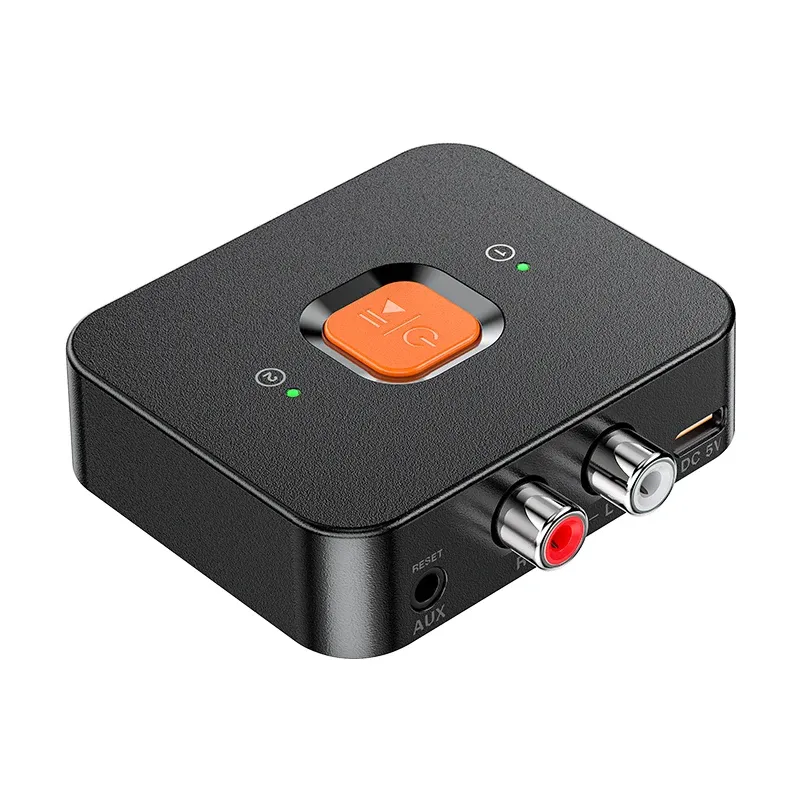 Récepteur Bluetooth 6.0 avec prise AUX 3.5 mm, adaptateur sans fil RCA, micro intégré, adaptateur audio stéréo sans fil pour haut-parleur ou amplificateur domestique 7