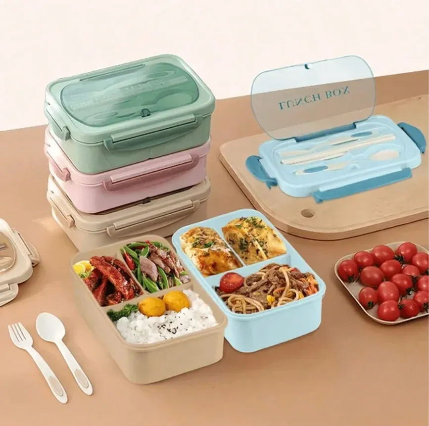 Détail de la boîte bento et de ses compartiments