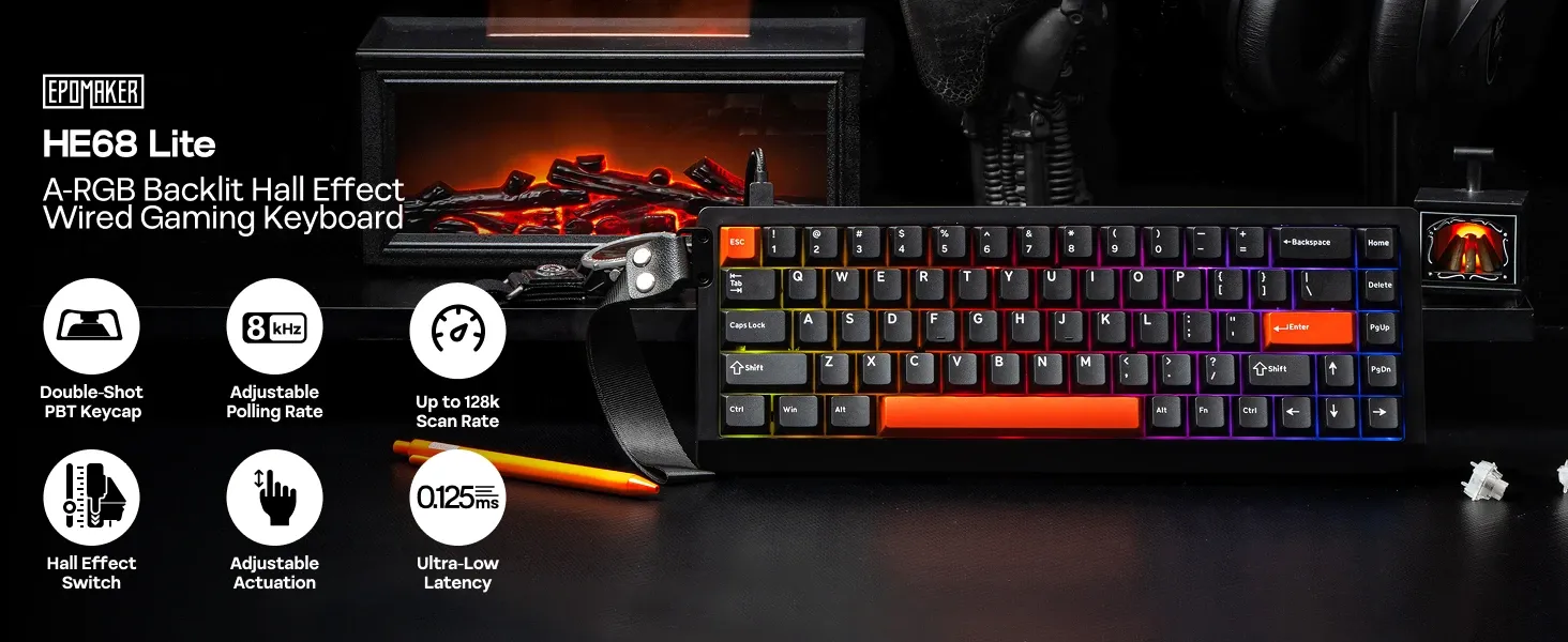 EPOMAKER HE68 Lite, clavier magnétique à effet Hall
