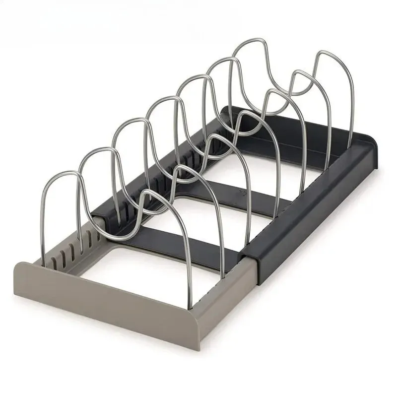 Support télescopique à 7 grilles pour casseroles et couvercles, organisateur d'armoire peu encombrant, 1 pièce 7