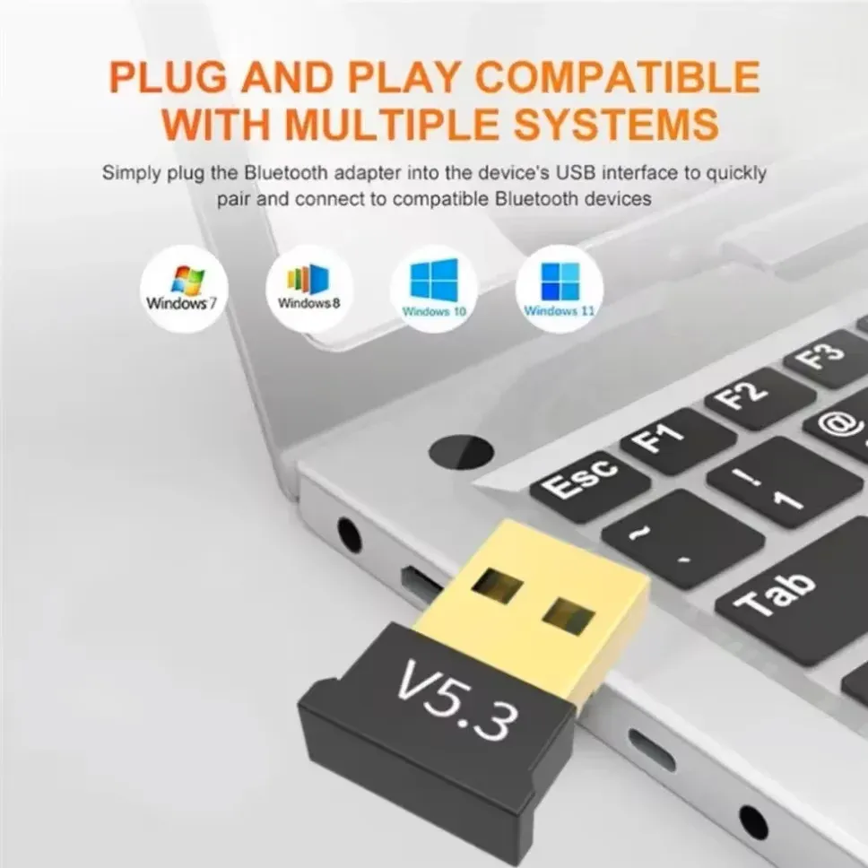 Adaptateur USB Bluetooth 5.3 émetteur-récepteur sans fil pour PC portable 4