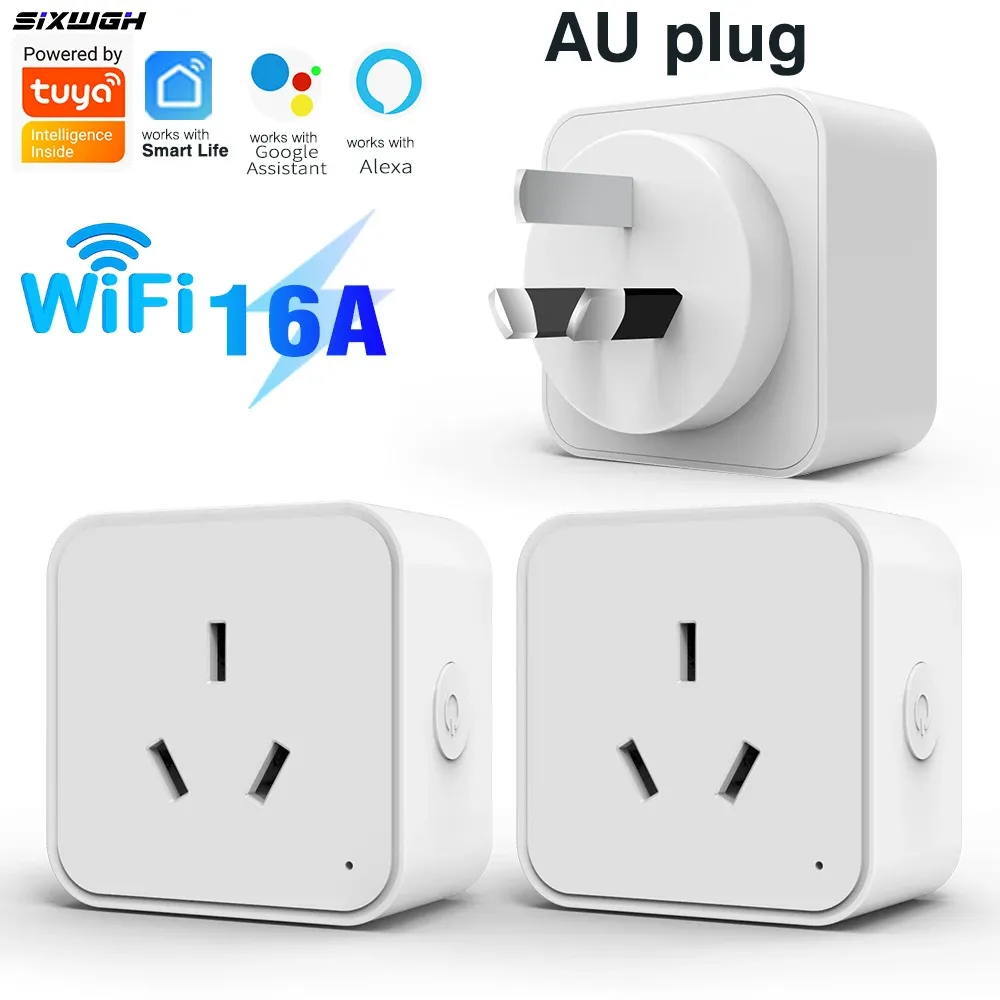 Prise connectée WiFi Tuya AU, prise néo-zélandaise avec suivi de consommation énergétique, compatible avec l'application Smart Life, contrôle vocal Alexa/Google