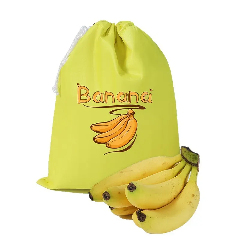 Sacs réutilisables en nylon de qualité alimentaire pour bananes, légumes et tomates, pochettes isolantes à cordon et lavables pour la cuisine 5
