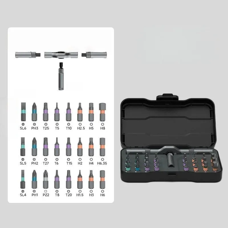 Kit de tournevis magnétique à cliquet 24 en 1, outil de précision portable multi-embouts pour meubles, PC et vélos 3