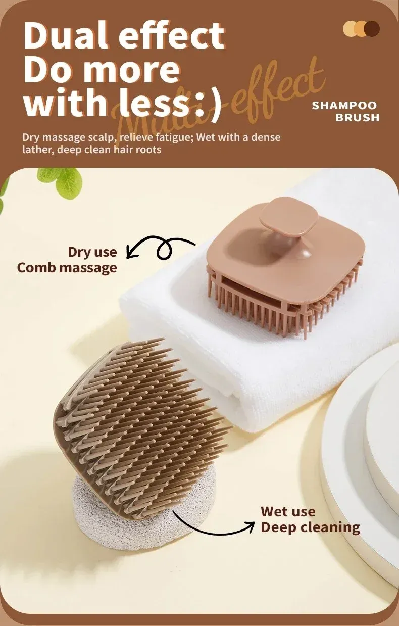 Brosse de massage du cuir chevelu, dents souples