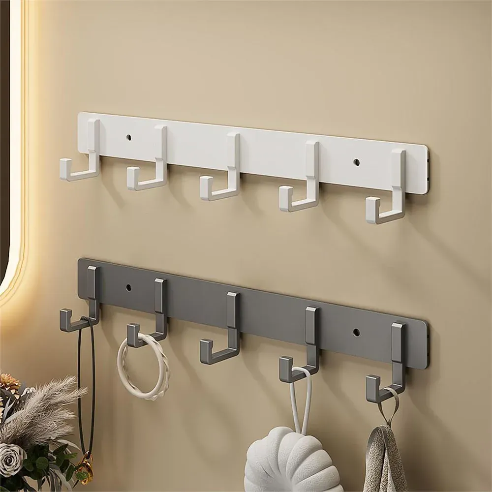 Crochets en aluminium sans perçage pour cuisine et salle de bain, faciles à installer, pour ustensiles, peignoirs et serviettes 2