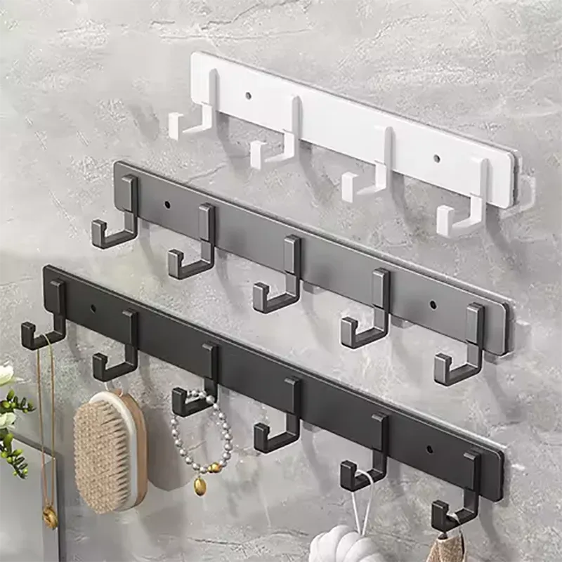 Crochets en aluminium sans perçage pour cuisine et salle de bain, faciles à installer, pour ustensiles, peignoirs et serviettes - Image 1