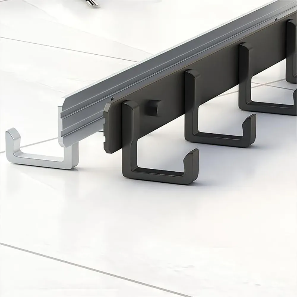 Crochets en aluminium sans perçage pour cuisine et salle de bain, faciles à installer, pour ustensiles, peignoirs et serviettes 6