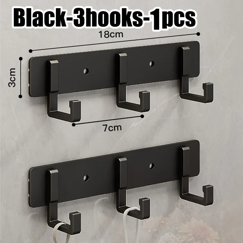 Crochets en aluminium sans perçage pour cuisine et salle de bain, faciles à installer, pour ustensiles, peignoirs et serviettes 21