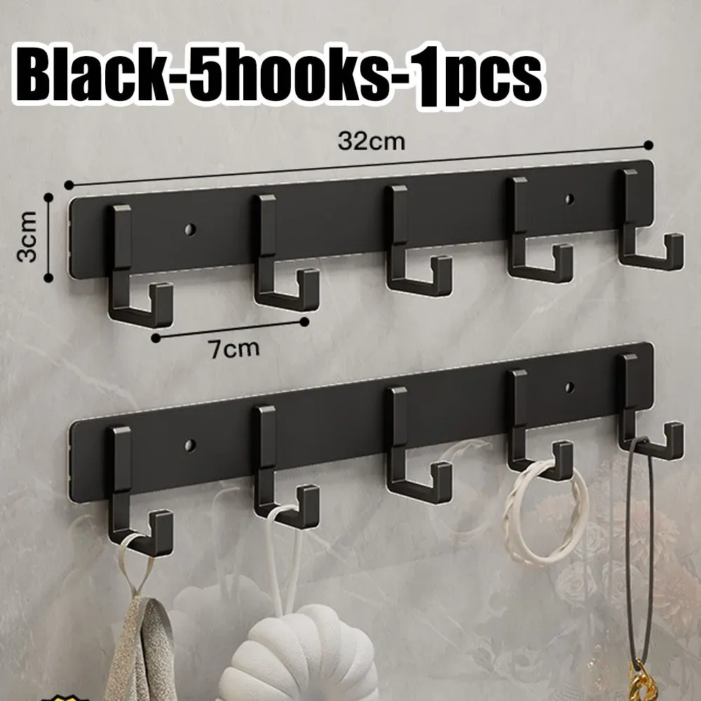 Crochets en aluminium sans perçage pour cuisine et salle de bain, faciles à installer, pour ustensiles, peignoirs et serviettes 19