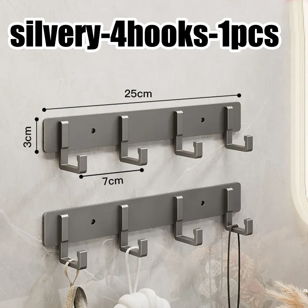 Crochets en aluminium sans perçage pour cuisine et salle de bain, faciles à installer, pour ustensiles, peignoirs et serviettes 15
