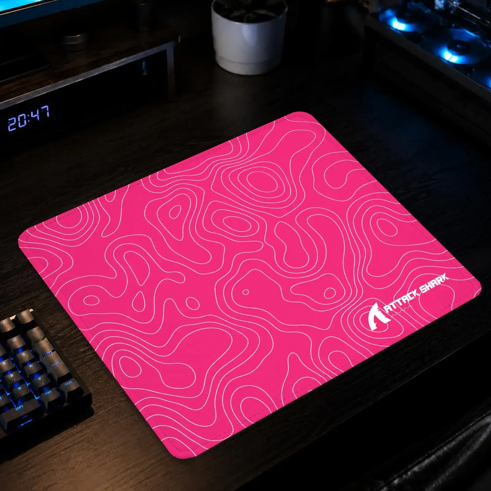 Tapis de souris Attack Shark en caoutchouc, petit format, motif dessin animé, pour bureau et jeu Genshin