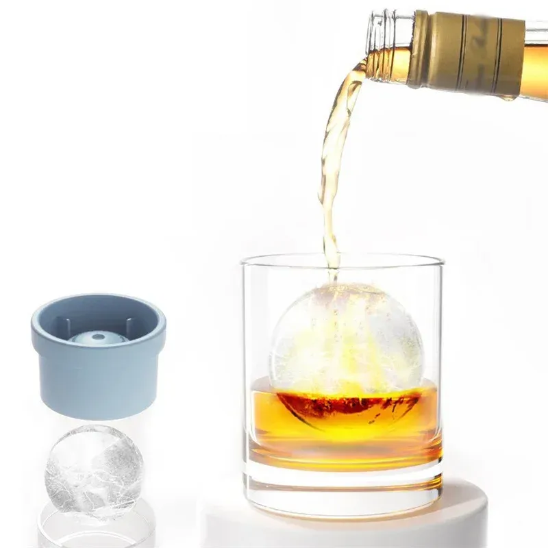 JUSTINLAU Moule à glaçons sphériques de qualité alimentaire, empilable, à fonte lente, pour glaçons DIY pour cocktails, whisky et boissons, accessoire de bar à domicile 5