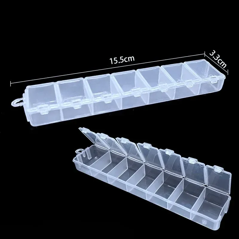 Boîte de rangement en plastique transparent, 8 compartiments réglables, organisateur pour perles, bagues et boucles d'oreilles 5