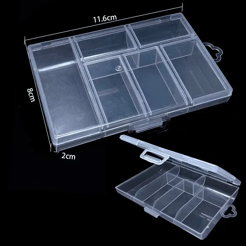 Boîte de rangement en plastique transparent, 8 compartiments réglables, organisateur pour perles, bagues et boucles d'oreilles 12