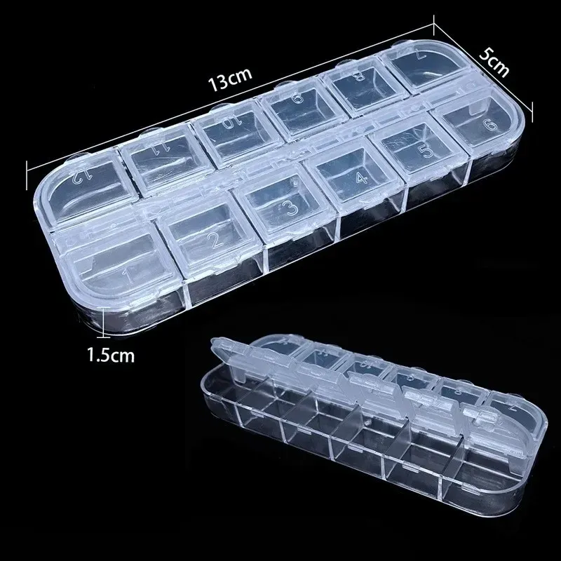 Boîte de rangement en plastique transparent, 8 compartiments réglables, organisateur pour perles, bagues et boucles d'oreilles 11