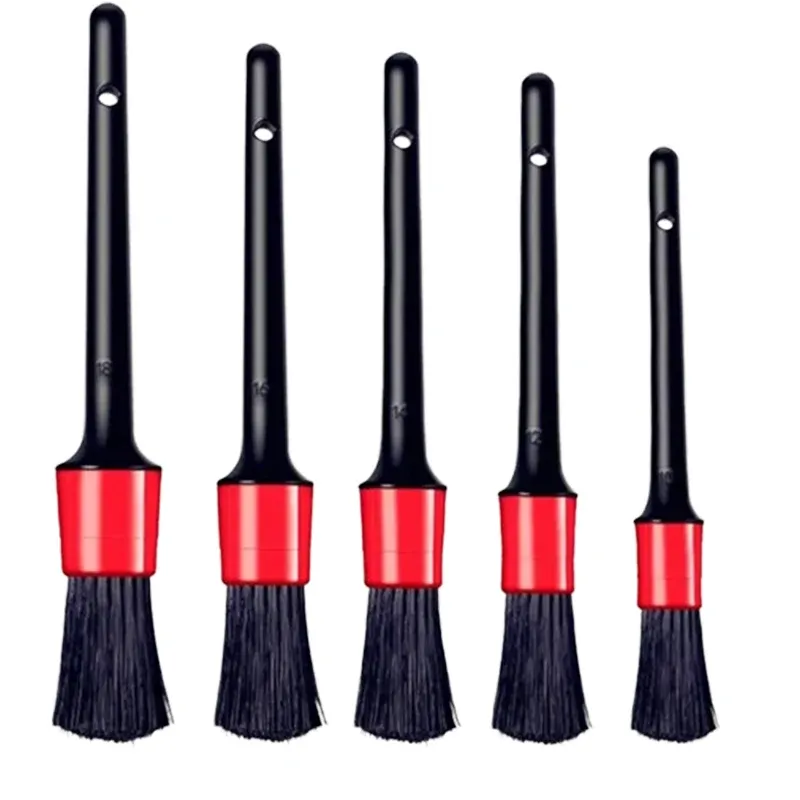 Kit de brosses de nettoyage automobile, 1 à 5 pièces : brosses de détail pour intérieur, jantes et surfaces en plastique - Image 1