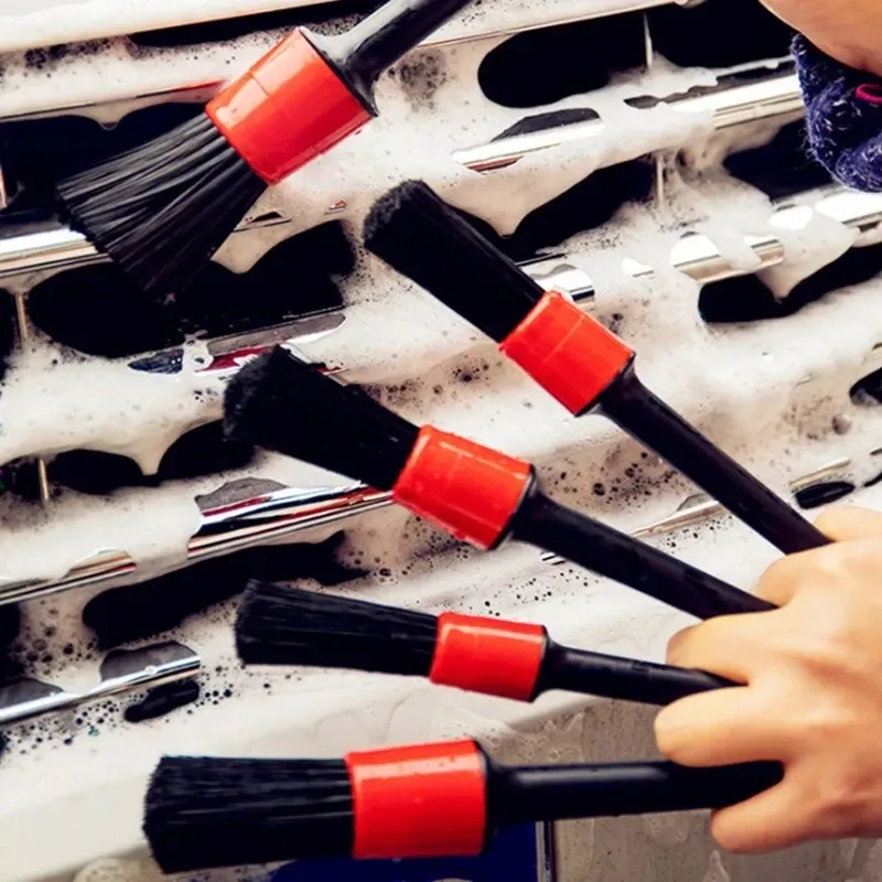 Kit de brosses de nettoyage automobile, 1 à 5 pièces : brosses de détail pour intérieur, jantes et surfaces en plastique 2