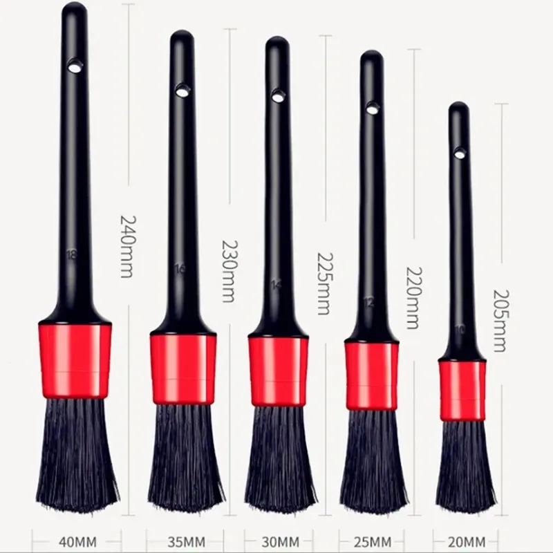Kit de brosses de nettoyage automobile, 1 à 5 pièces : brosses de détail pour intérieur, jantes et surfaces en plastique 4