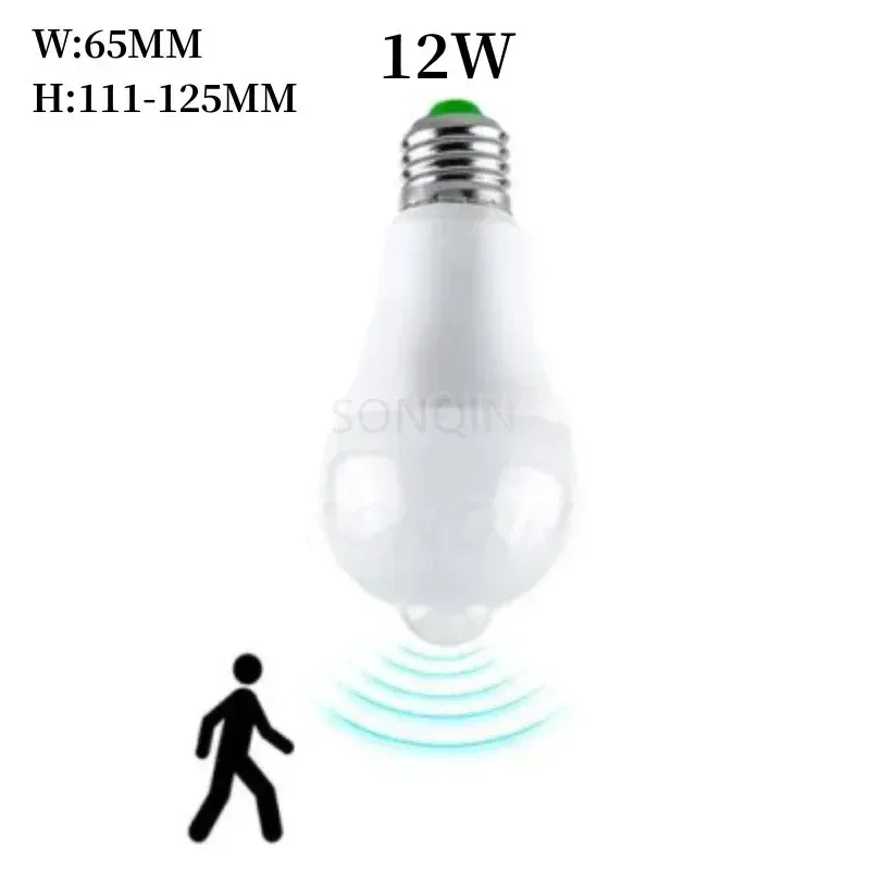 Ampoule LED à détecteur de mouvement PIR, 12 W / 18 W, 110 V / 220 V 7