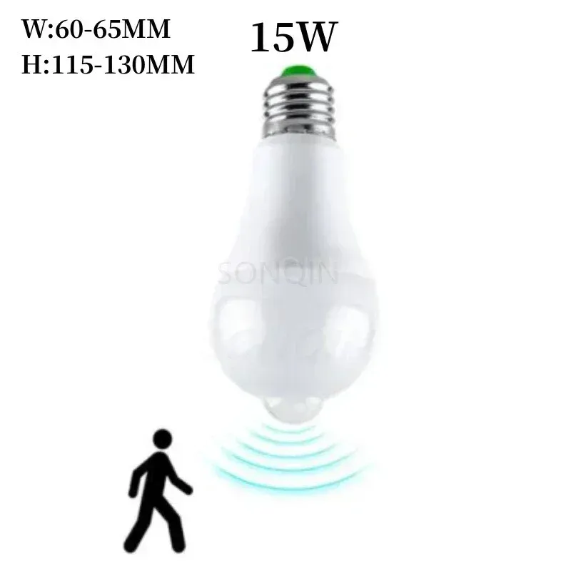 Ampoule LED à détecteur de mouvement PIR, 12 W / 18 W, 110 V / 220 V 11