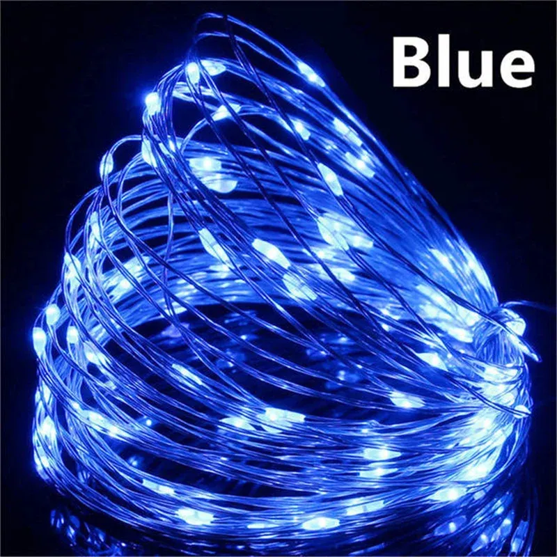 Guirlande lumineuse LED USB en fil de cuivre 200 LED, 1 à 20 m, décoration de Noël, mariage et fêtes 14