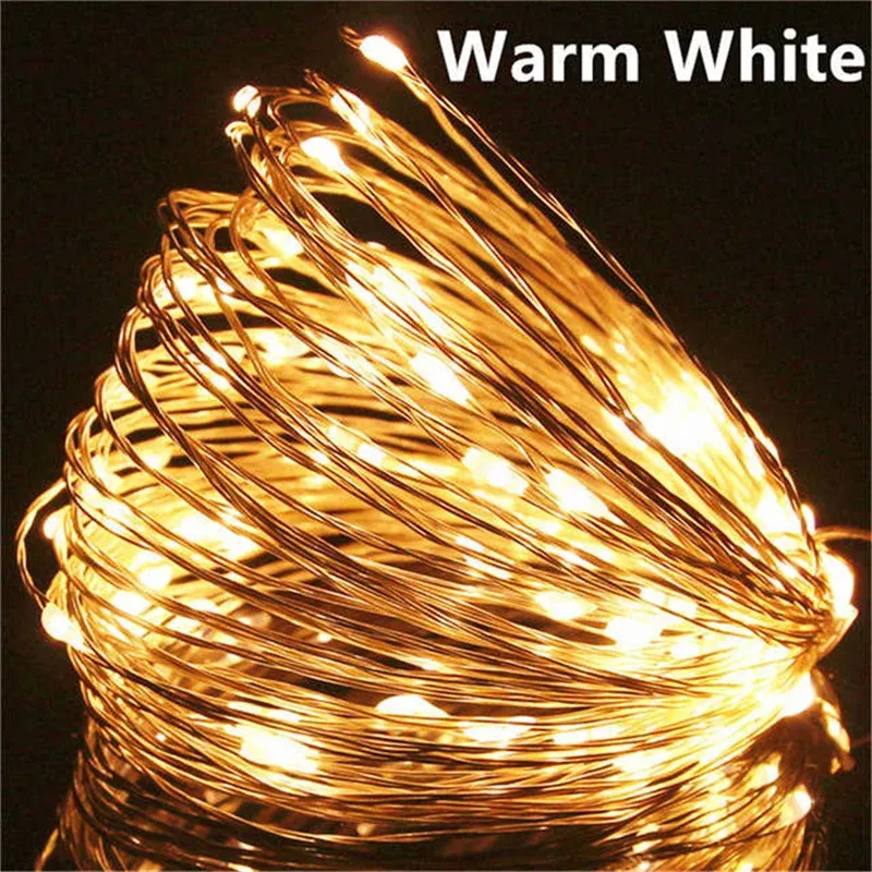 Guirlande lumineuse LED USB en fil de cuivre 200 LED, 1 à 20 m, décoration de Noël, mariage et fêtes 9
