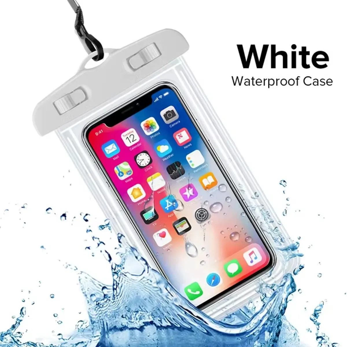 Pochette étanche transparente pour téléphone portable à suspendre au cou, compatible écran tactile, pour la plage, la natation et les activités de plein air 8