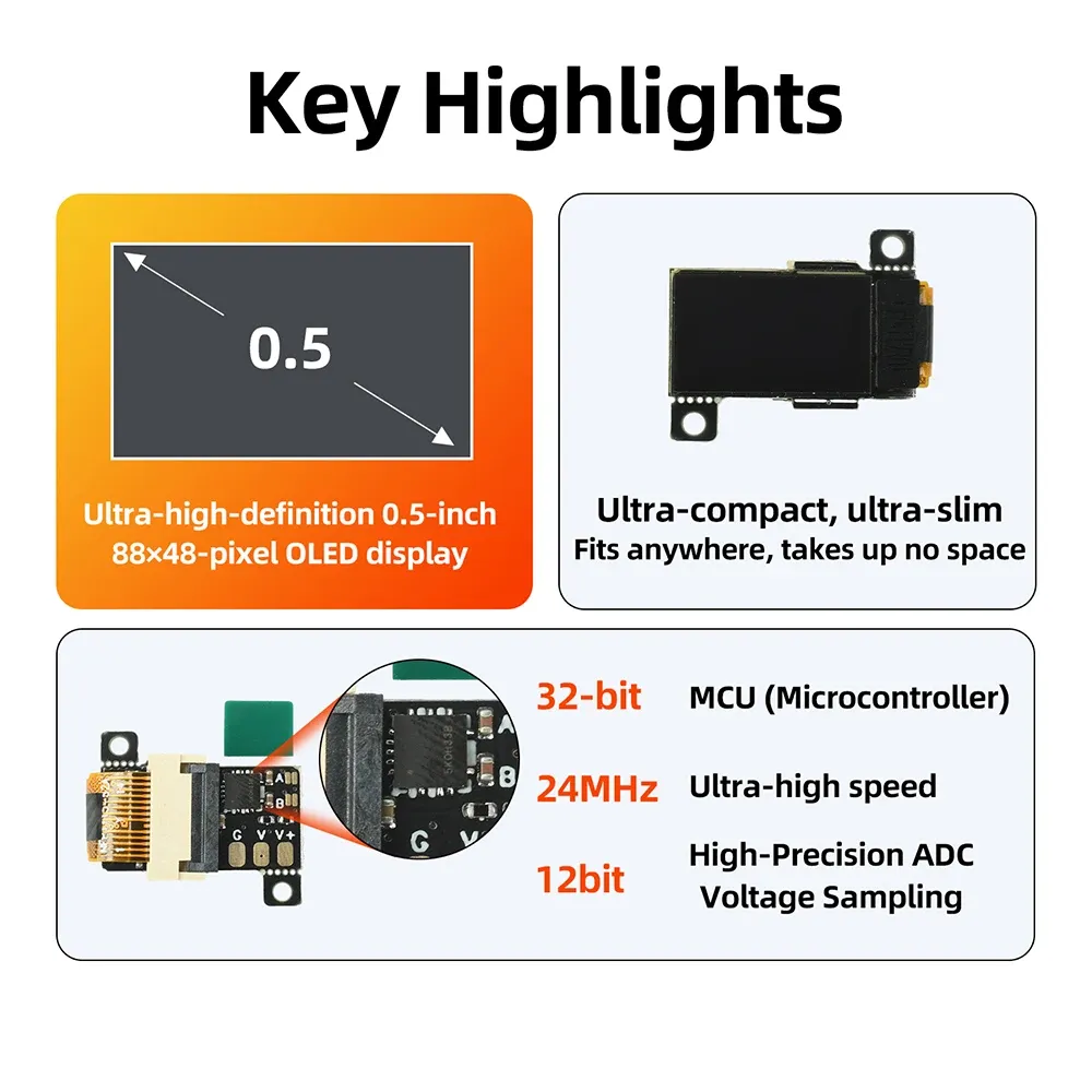 Mini voltmètre numérique CC 0-30 V, afficheur OLED 0,5 pouce, haute précision, compteur de tension 2/3 fils, réglable 5 Hz/10 Hz 3