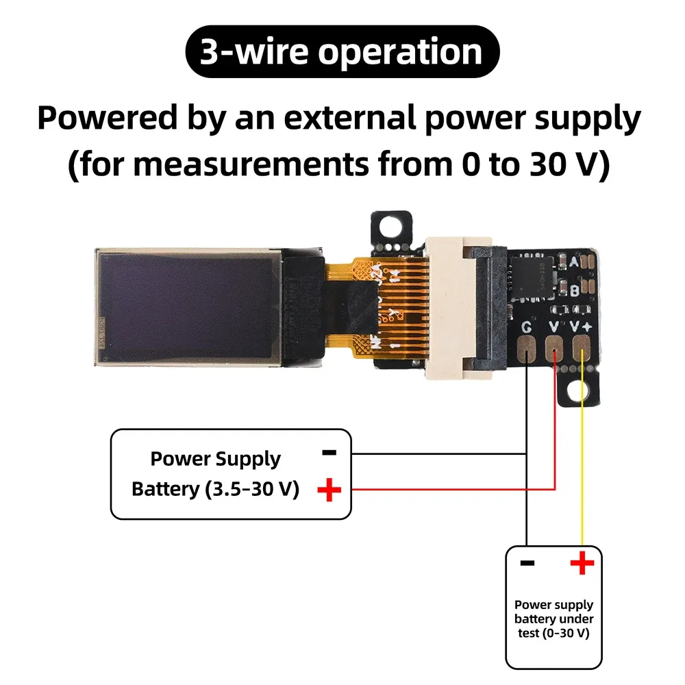 Mini voltmètre numérique CC 0-30 V, afficheur OLED 0,5 pouce, haute précision, compteur de tension 2/3 fils, réglable 5 Hz/10 Hz 4