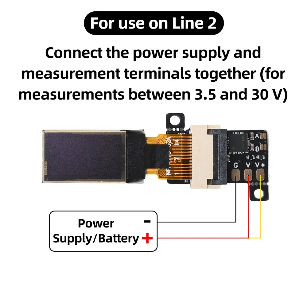Voltmètre numérique compact, détail des connexions