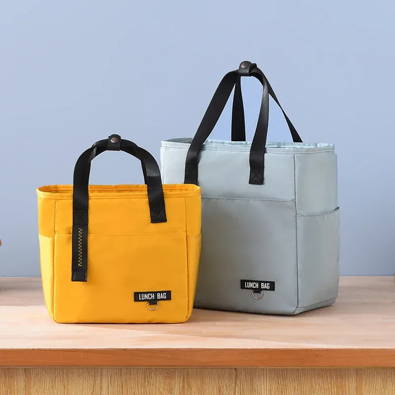 Boîte à déjeuner Bento isotherme, grande capacité, sac de rangement alimentaire à fermeture éclair, conteneur pour femmes, sac pique-nique de voyage isotherme 2