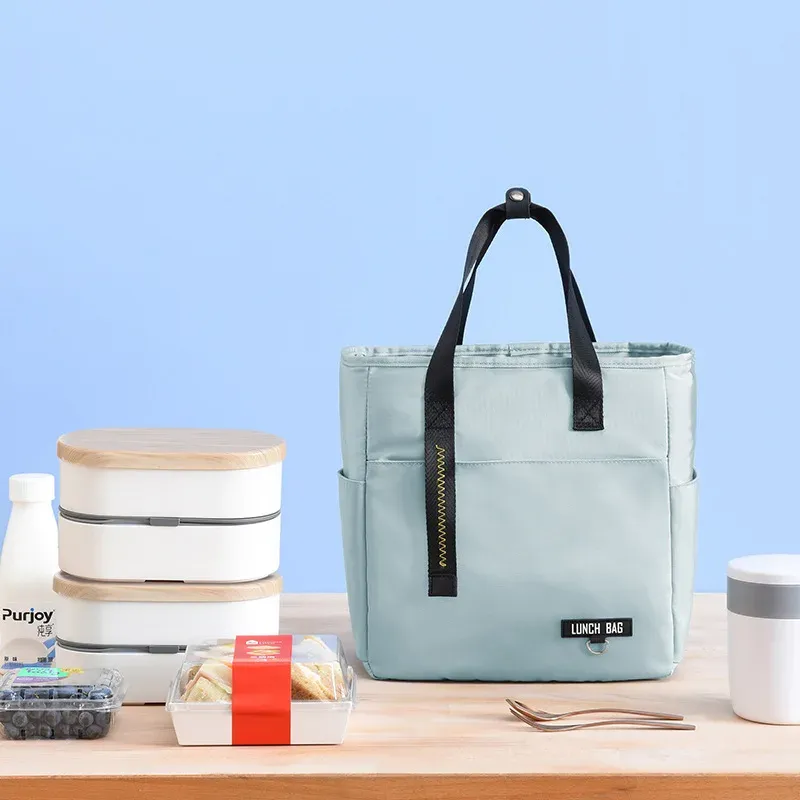 Boîte à déjeuner Bento isotherme, grande capacité, sac de rangement alimentaire à fermeture éclair, conteneur pour femmes, sac pique-nique de voyage isotherme 3