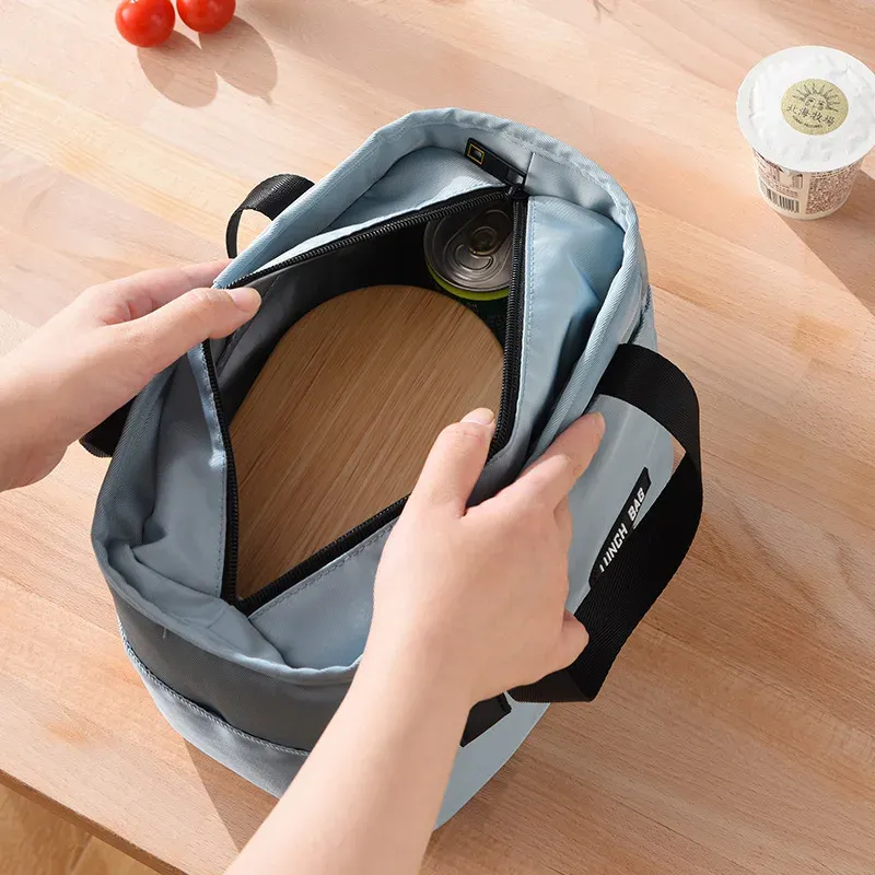 Boîte à déjeuner Bento isotherme, grande capacité, sac de rangement alimentaire à fermeture éclair, conteneur pour femmes, sac pique-nique de voyage isotherme 4
