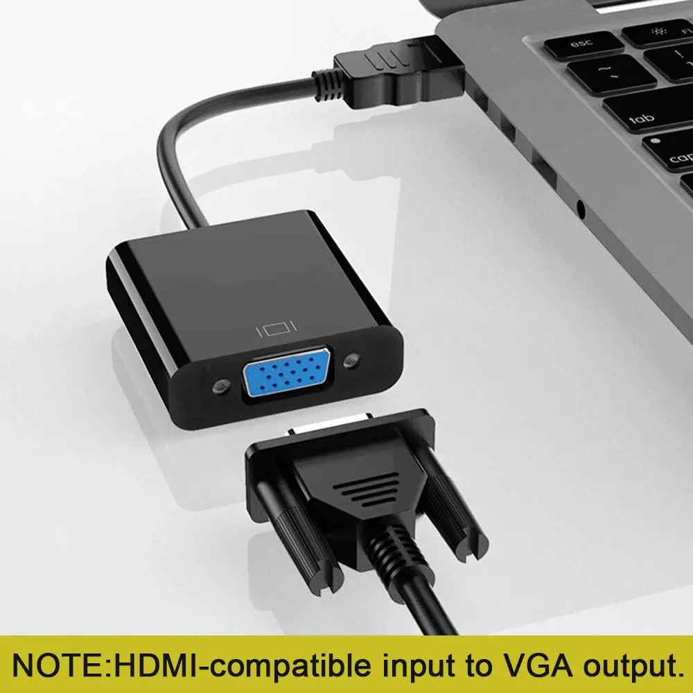Adaptateur HDMI vers VGA mâle/femelle pour PC, ordinateur portable, tablette et téléviseur HDTV 5