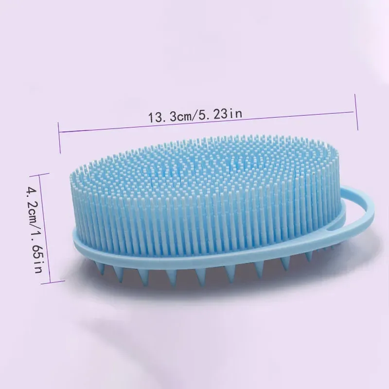 Gant de toilette en silicone double couche, doux, nettoyant et durable 6