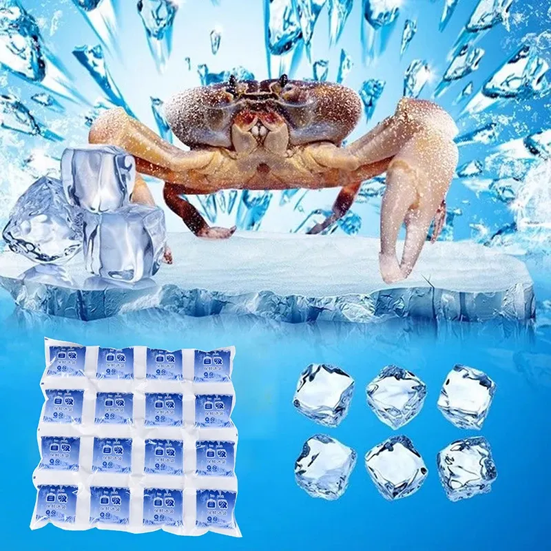 Packs de glace réutilisables auto-absorbants pour boissons et aliments réfrigérés 2