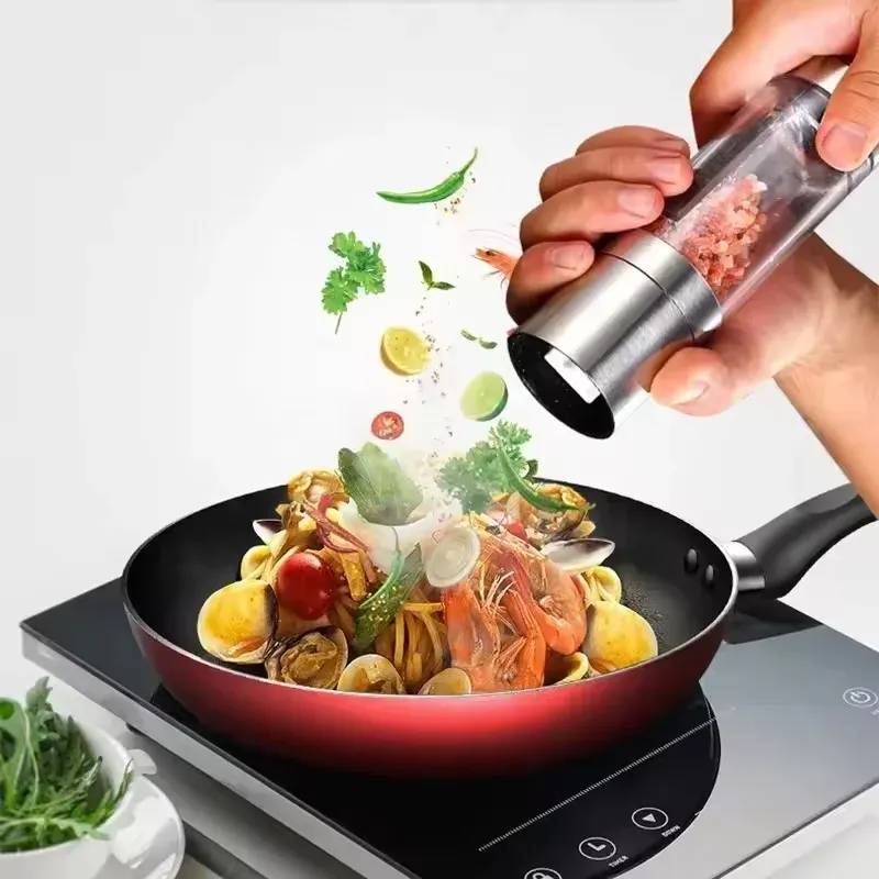 Moulin à sel et à poivre 2 en 1 en acier inoxydable avec mécanisme en céramique réglable 4