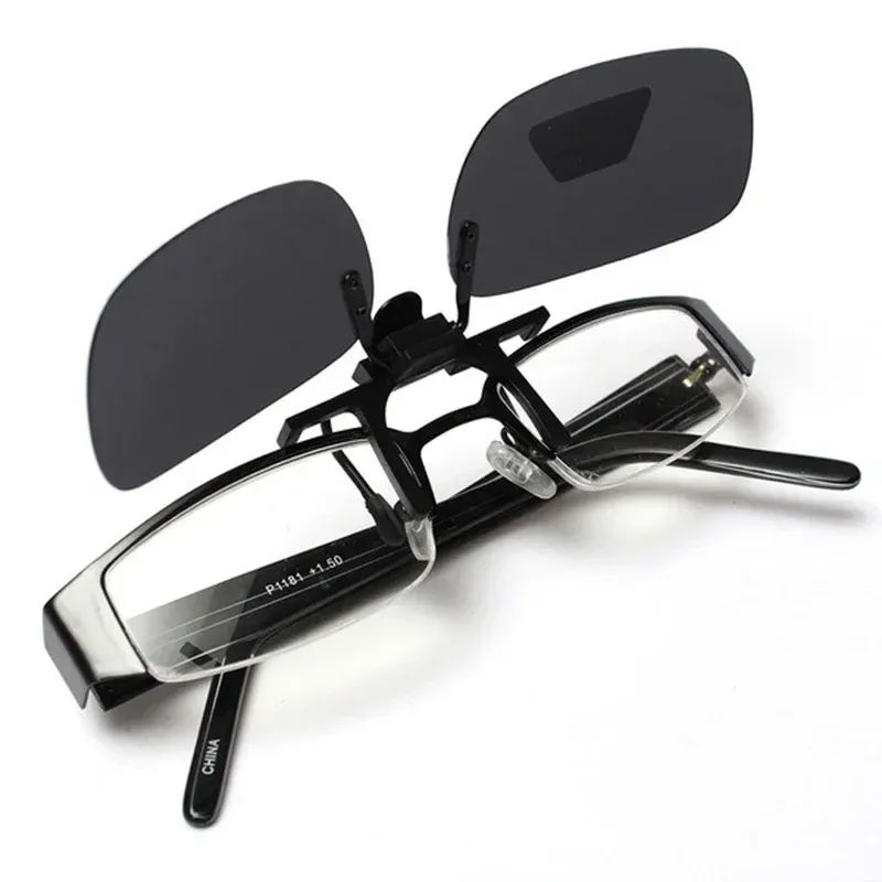 Lunettes de soleil polarisées unisexes à verres gris avec clip rabattable, protection UV 380, pour la conduite et la pêche 3