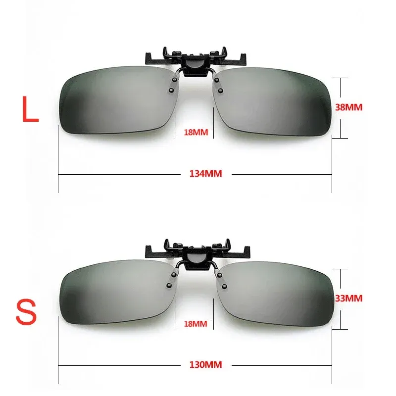 Lunettes de soleil polarisées unisexes à verres gris avec clip rabattable, protection UV 380, pour la conduite et la pêche 6