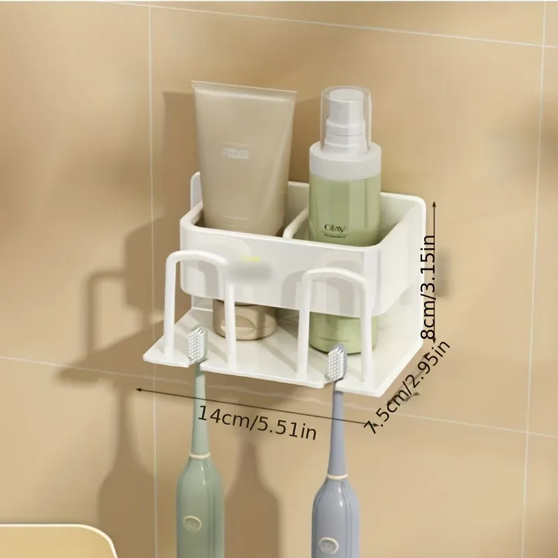 Porte-brosse à dents électrique mural en aluminium, 1 pièce pour 2, 3 ou 4 tasses, évier de toilette, bain de bouche, tasse cosmétique 11