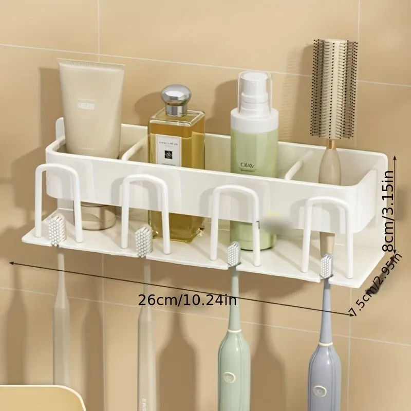 Porte-brosse à dents électrique mural en aluminium, 1 pièce pour 2, 3 ou 4 tasses, évier de toilette, bain de bouche, tasse cosmétique 9