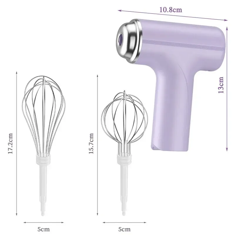 Batteur électrique sans fil portable à 3 vitesses pour œufs, pâtisserie et crème 2