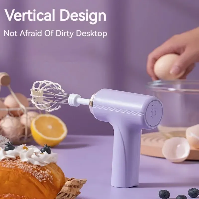 Batteur électrique sans fil portable à 3 vitesses pour œufs, pâtisserie et crème 5