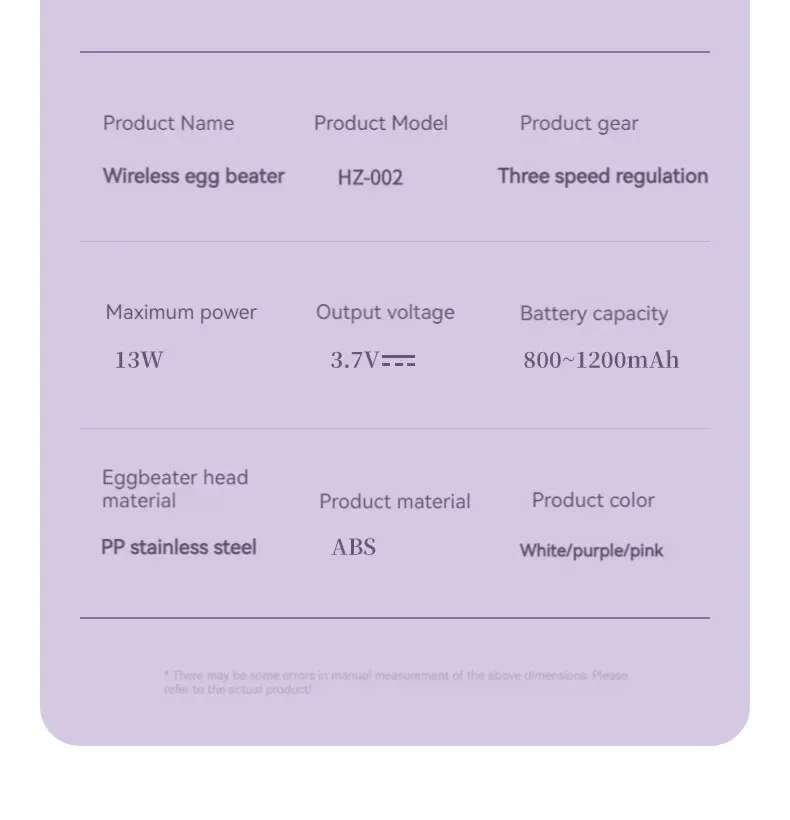 Batteur électrique sans fil, design épuré