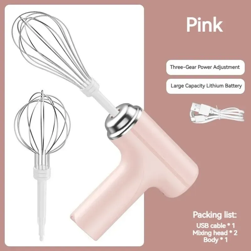 Batteur électrique sans fil portable à 3 vitesses pour œufs, pâtisserie et crème 7
