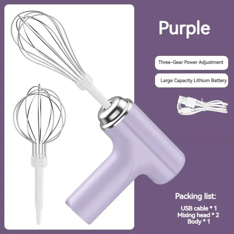 Batteur électrique sans fil portable à 3 vitesses pour œufs, pâtisserie et crème 9