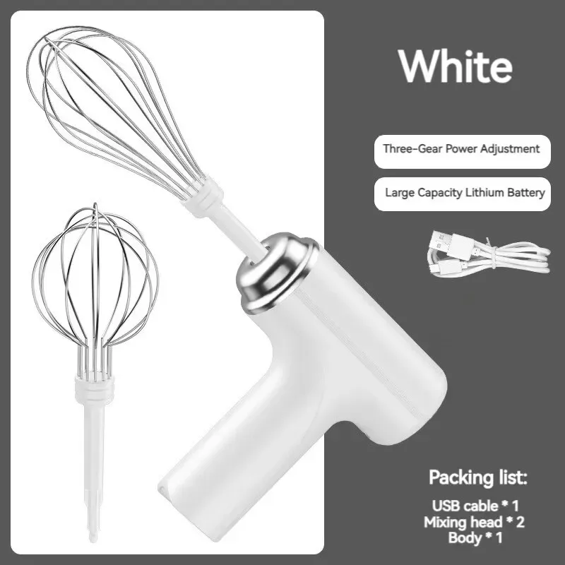 Batteur électrique sans fil portable à 3 vitesses pour œufs, pâtisserie et crème 8