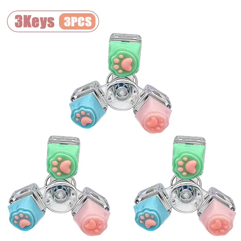 Porte-clés Patte de Chat pour Clavier Mécanique, Fidget Spinner Anti-Stress 16